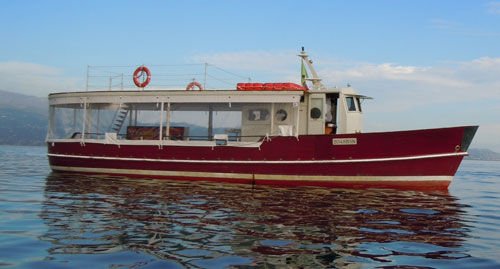 Motor ship on Garda lake